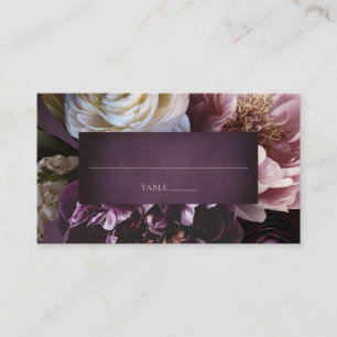 Elegant Maximalist Purple Floral Wedding Place Card