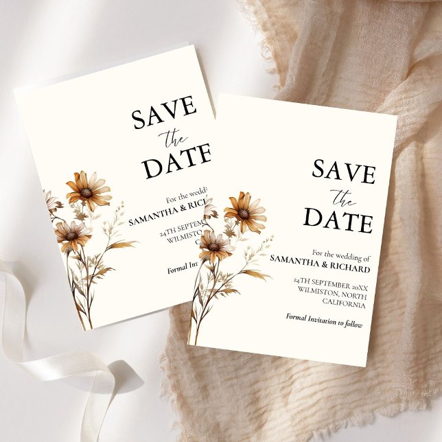 Elegant Meadow  Wildflower Wedding Save The Date Invitation (Creator Uploaded)