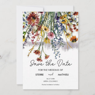 Elegant Meadow Wildflowers Save The Date