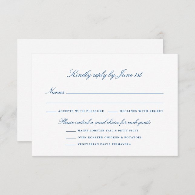 Elegant Meal Options Spruce Point Collection RSVP Card (Front/Back)