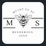 Elegant “Meant to Be” Wedding Names Design  Square Sticker<br><div class="desc">Celebrate your love story with this elegant “Meant to Be” Wedding Names design, created in timeless script lettering for a beautifully refined look. This personalised design features your names, wedding date, and optional surname, making it perfect for a wide range of wedding items—from invitations and save-the-dates to gift tags, stickers,...</div>