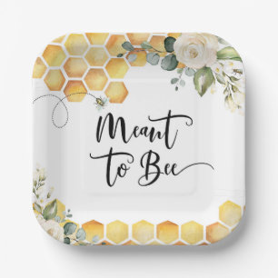 Elegant meant to bee bridal shower paper plate
