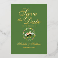 Elegant Meant To Bee Couple Wedding Save The Date