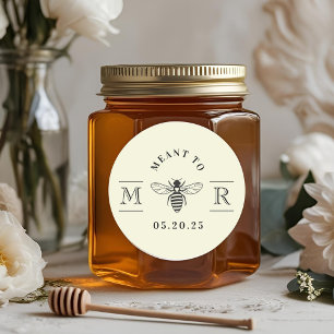 Elegant Meant to Bee Honey Wedding Favour Classic Round Sticker
