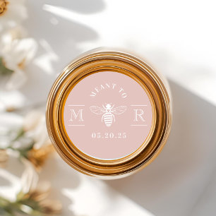 Elegant Meant to Bee Honey Wedding Favour Pink Classic Round Sticker
