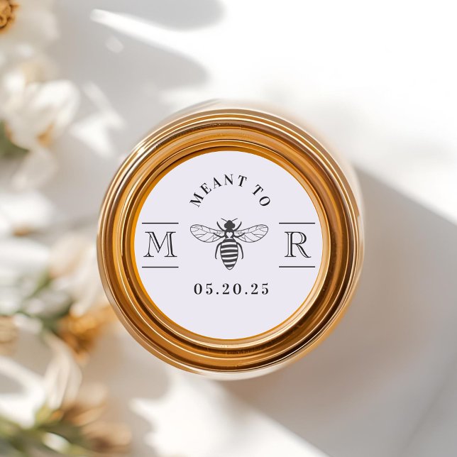 Elegant Meant to Bee Honey Wedding Favour Purple Classic Round Sticker (Creator Uploaded)
