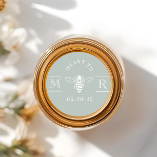 Elegant Meant to Bee Honey Wedding Favour Sage Classic Round Sticker