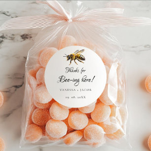 Elegant Meant to Bee Wedding Favour  Classic Round Sticker