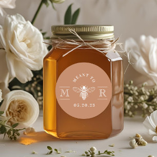 Elegant Meant to Bee Wedding Favour Terracotta Classic Round Sticker