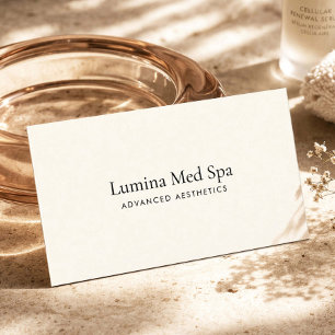 Elegant Med Spa Luxury Branding Ivory Business Card
