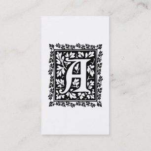 Elegant Mediaeval Illuminated Manuscript Letter A Business Card