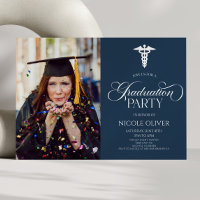 Elegant Medical Caduceus Custom Picture Graduation