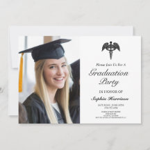 Elegant Medical Caduceus Custom Picture Graduation