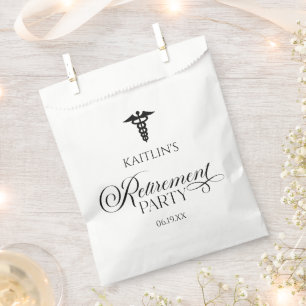 Elegant Medical Caduceus Retirement Party Favour Bags