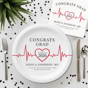 Elegant Medical Graduation Party Paper Plate