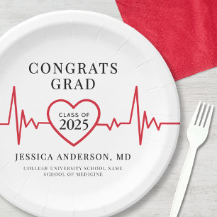 Elegant Medical Graduation Party Paper Plate