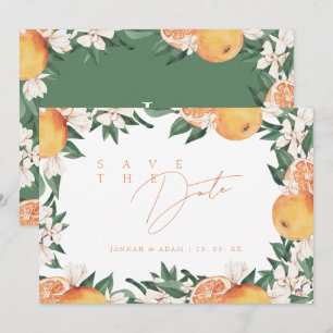 Elegant Mediterranean Citrus Floral Wedding Save The Date