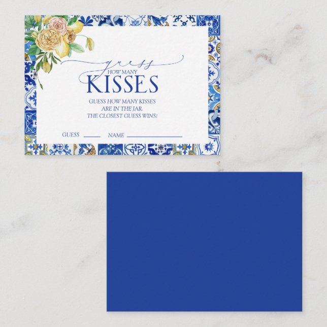 Elegant Mediterranean Lemon Bridal Shower Game Enclosure Card (Front/Back)