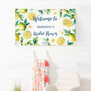 Elegant Mediterranean Lemon Floral Bridal Shower Banner