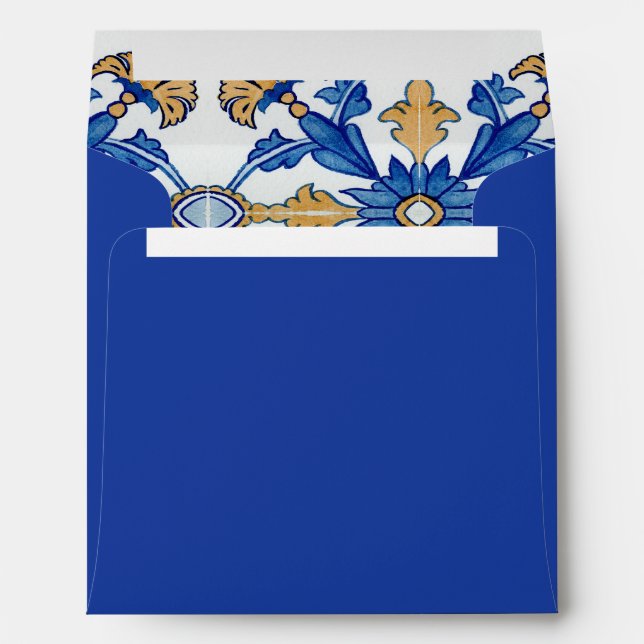 Elegant Mediterranean Lemon Floral Bridal Shower Envelope (Back (Bottom))