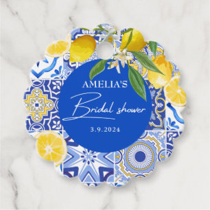 Elegant Mediterranean Lemon Floral Bridal Shower  Favour Tags
