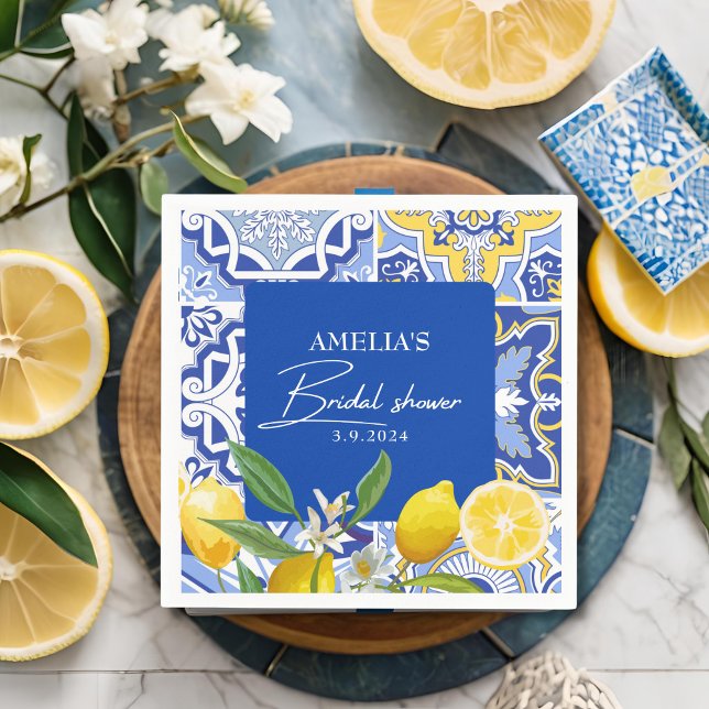 Elegant Mediterranean Lemon Floral Bridal Shower  Napkin (Creator Uploaded)