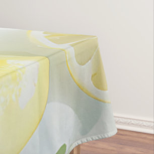 Elegant Mediterranean Lemon Floral Bridal Shower   Tablecloth