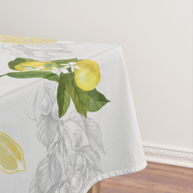Elegant Mediterranean Lemon Summer Tablecloth  (In Situ)