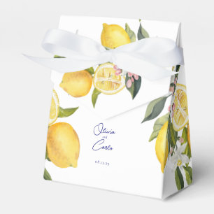 Elegant  Mediterranean Lemons Destination Wedding Favour Box