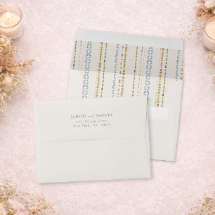 Elegant Mediterranean Stripe Wedding Envelope