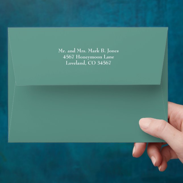 Elegant Medium Teal Mint Green   Envelope (Hand)