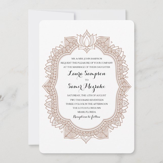 Elegant Mehndi Wedding Invitation (Front)