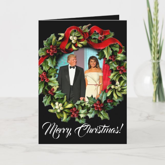Elegant Melania & Donald Trump Christmas Greeting Holiday Card (Front)