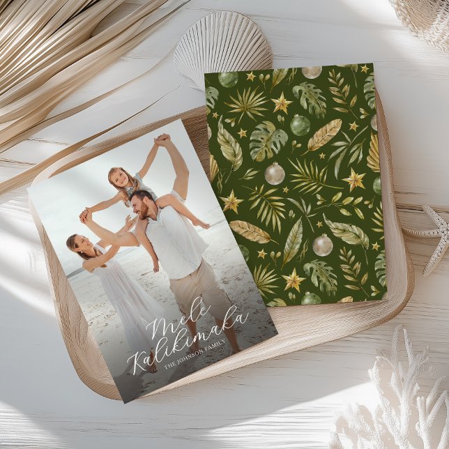 Elegant Mele Kalikimaka Photo Christmas Holiday Card (Creator Uploaded)