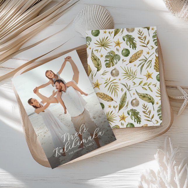 Elegant Mele Kalikimaka Photo Christmas Holiday Card (Creator Uploaded)