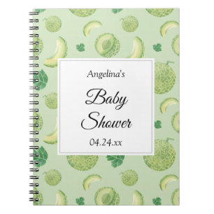 Elegant Melon Baby Shower Gift List Notebook