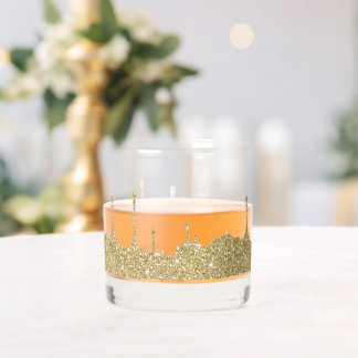 Elegant Melting Gold Glittery Glam Whiskey Glass