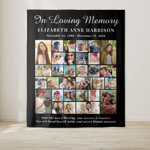 Elegant Memorial 30 Photo Tapestry