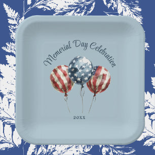 Elegant Memorial Day Party Paper Plate