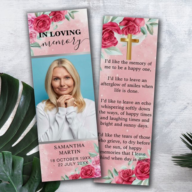Elegant Memorial Funeral Bookmark (Creator Uploaded)