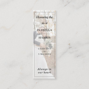 Elegant Memorial Funeral Favour Design Mini Business Card