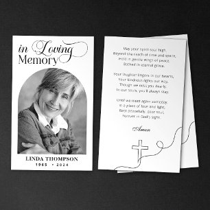 Elegant Memorial In Loving Memory Prayer Card