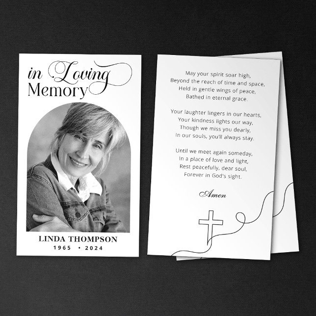 Elegant Memorial In Loving Memory Prayer Card (Creator Uploaded)