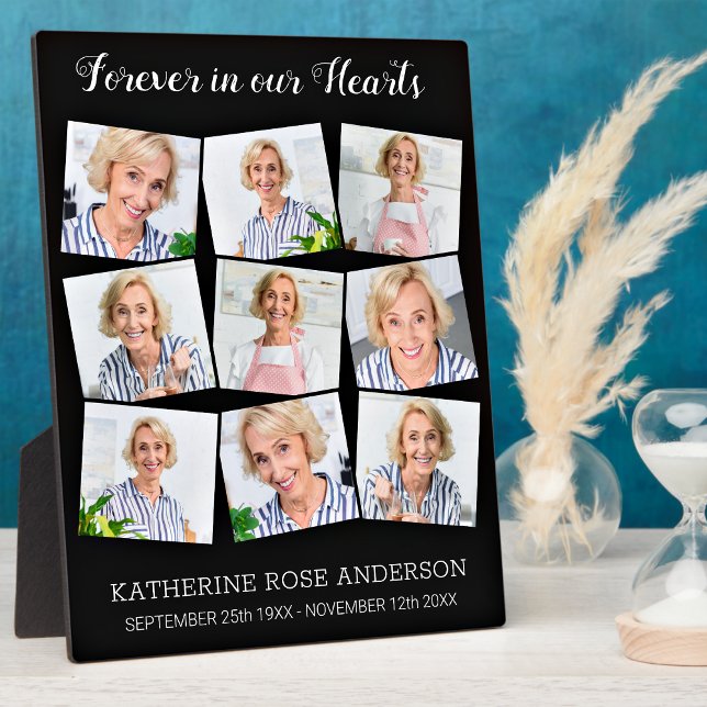 Elegant Memorial Keepsake Custom Photo Collage Pla Plaque (Creator Uploaded)