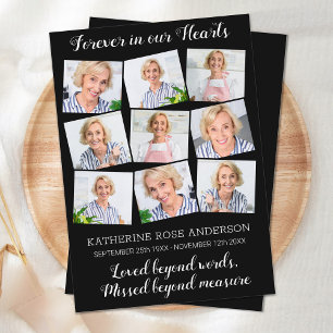Elegant Memorial Keepsake Photo Collage Funeral Thank You Card