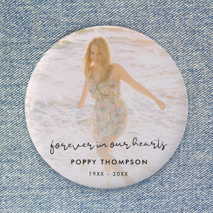 Elegant Memorial Photo Chic Funeral Favour Tribute 6 Cm Round Badge