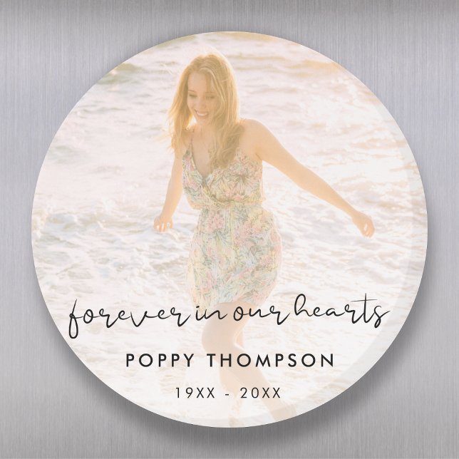 Elegant Memorial Photo Chic Funeral Favour Tribute Magnet (Creator Uploaded)