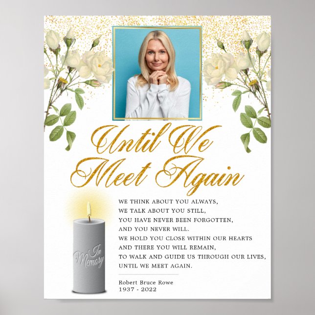 Elegant Memorial Photo Funeral Poem Sign (Front)