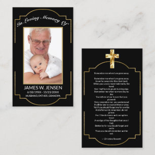 Elegant Memorial Photo Funeral Prayer Card