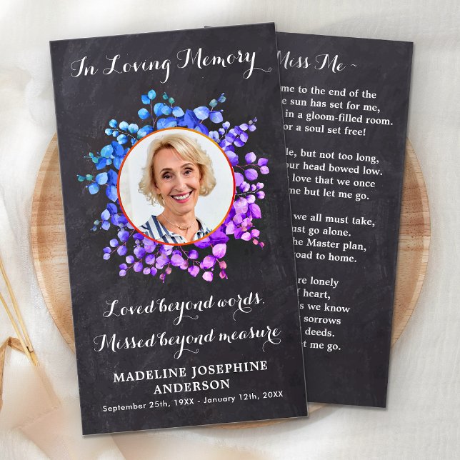 Elegant Memorial Photo Funeral Prayer Card  (Creator Uploaded)